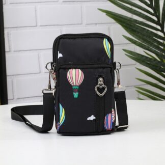 Women Mini Cross-body Mobile Phone Shoulder Bag Pouch Case Handbag Purse Wallet - Black Balloon