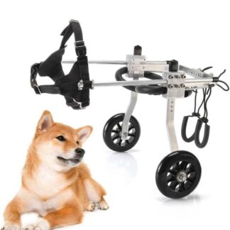 Adjustable Small Dog Wheelchair, Pet Wheelchair for 24-34cm Hind Legs Rehabilitation, Pet Dog Wheel